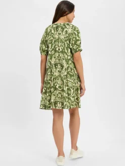 Marie Lund Kleider*Damen Sommerkleid - Maria erbse sand gemustert