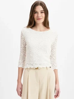 Marie Lund Shirts & Tops*Damen Spitzenshirt weiß strukturiert