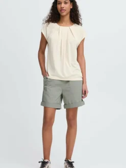 OXMO Blusen*Damen Spitzentop - OXBJALLA beige uni