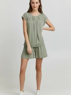 OXMO Blusen*Damen Spitzentop - OXBJALLA grün uni