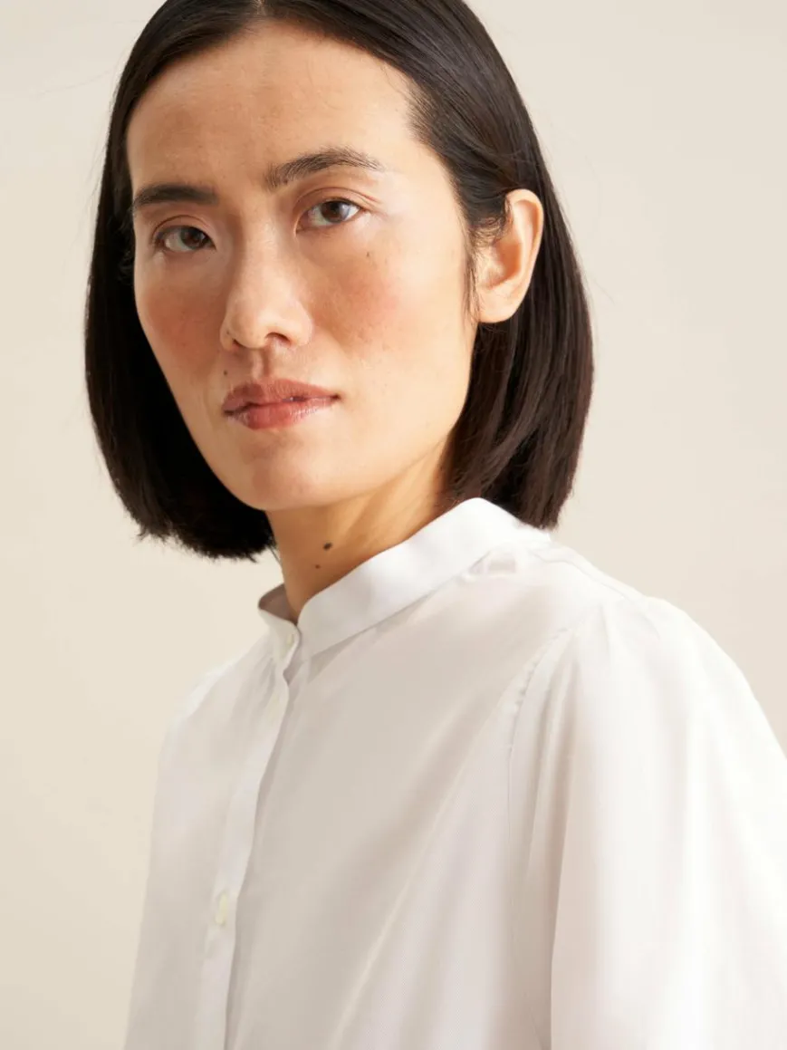 Seidensticker Blusen*Damen Stehkragenbluse - Uni weiß uni