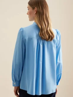 Seidensticker Blusen*Damen Stehkragenbluse - Uni blau uni