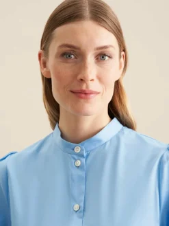 Seidensticker Blusen*Damen Stehkragenbluse - Uni blau uni