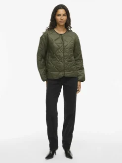 Vila Jacken & Westen*Damen Steppjacke - Falcon taupe uni