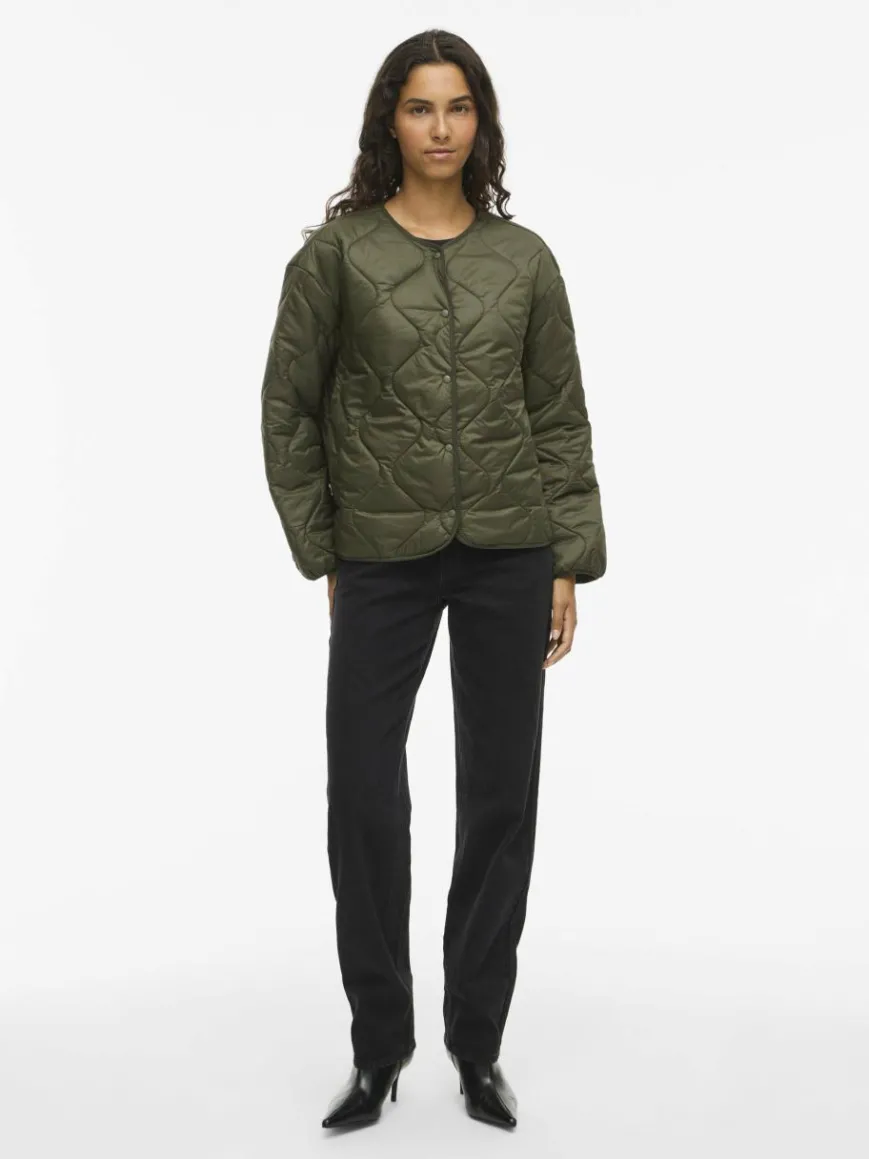 Vila Jacken & Westen*Damen Steppjacke - Falcon taupe uni