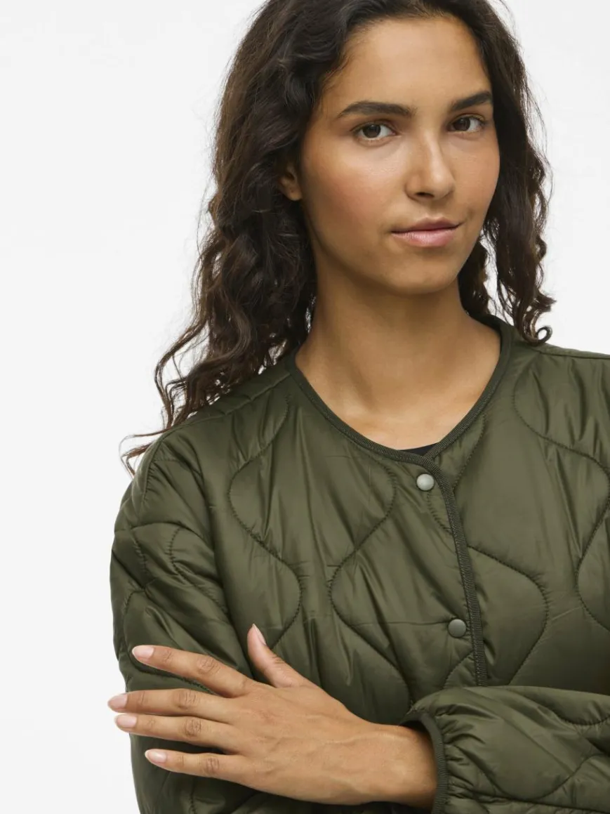 Vila Jacken & Westen*Damen Steppjacke - Falcon taupe uni