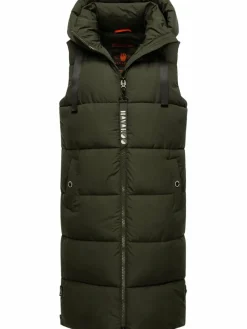 Navahoo Jacken & Westen*Damen Steppweste - Schnuffelchen oliv uni