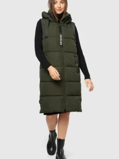 Navahoo Jacken & Westen*Damen Steppweste - Schnuffelchen oliv uni