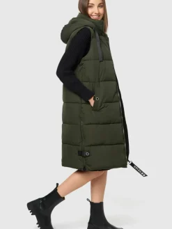 Navahoo Jacken & Westen*Damen Steppweste - Schnuffelchen oliv uni