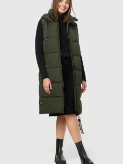 Navahoo Jacken & Westen*Damen Steppweste - Schnuffelchen oliv uni