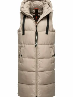 Navahoo Jacken & Westen*Damen Steppweste - Schnuffelchen taupe uni