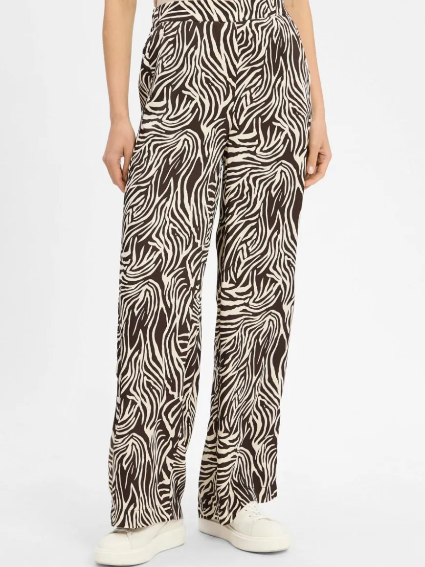 More & More Hosen*Damen Stoffhose sand schoko gemustert