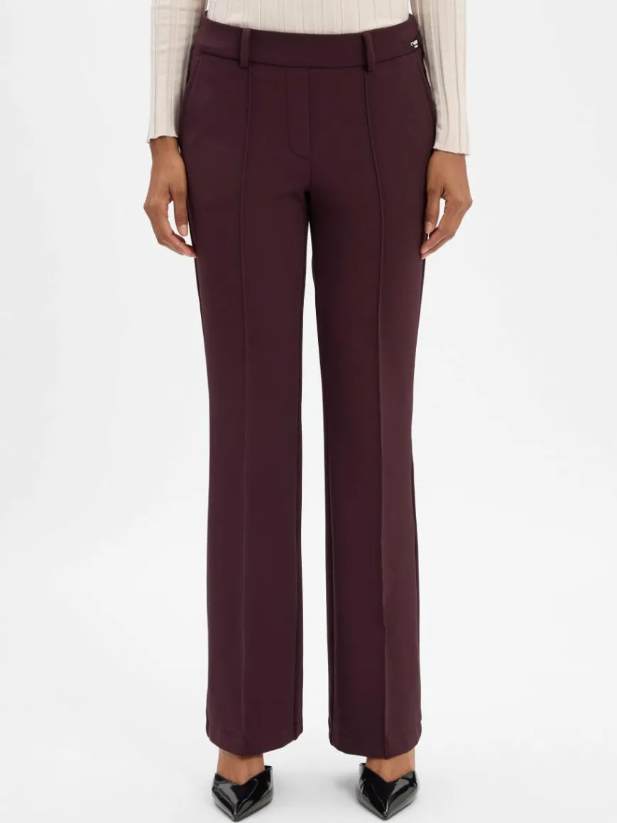 Cambio Hosen*Damen Stoffhose - Francoise aubergine uni