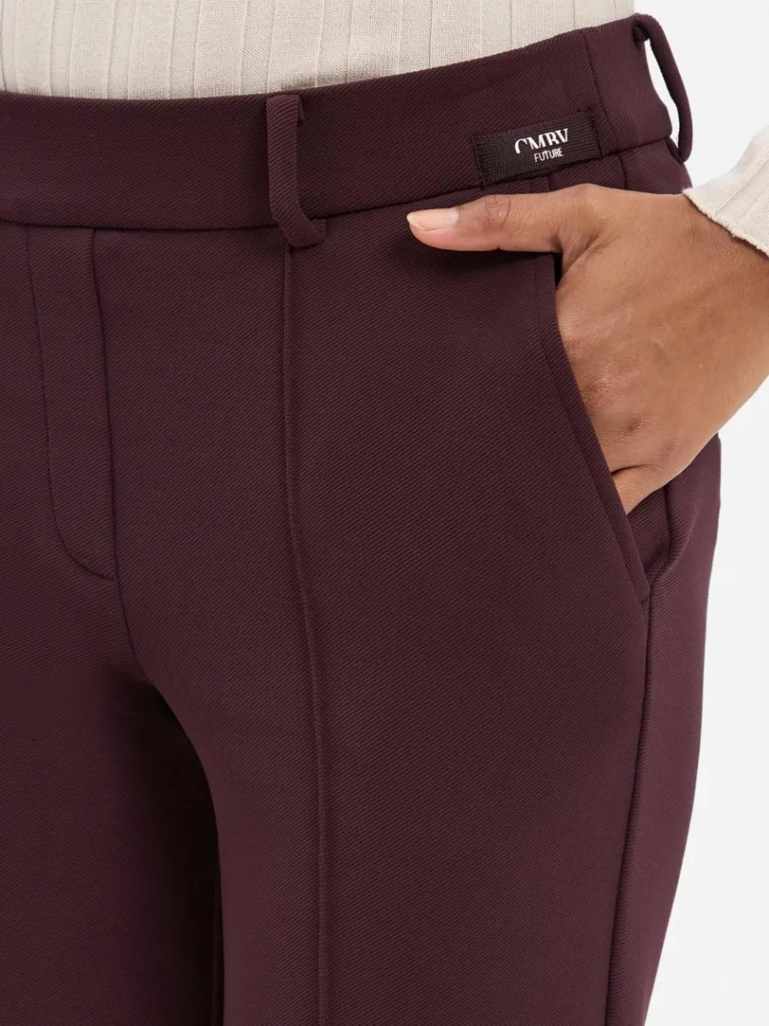 Cambio Hosen*Damen Stoffhose - Francoise aubergine uni