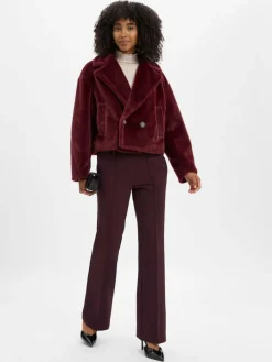 Cambio Hosen*Damen Stoffhose - Francoise aubergine uni