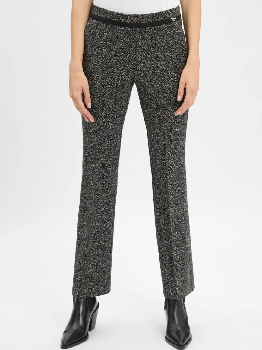 Cambio Hosen*Damen Stoffhose - Francoise schwarz weiß gemustert