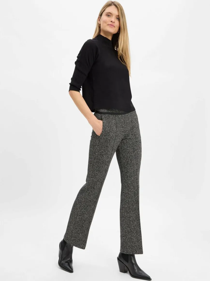 Cambio Hosen*Damen Stoffhose - Francoise schwarz weiß gemustert