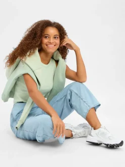 american vintage Hosen*Damen Stoffhose - Paybou light stone uni