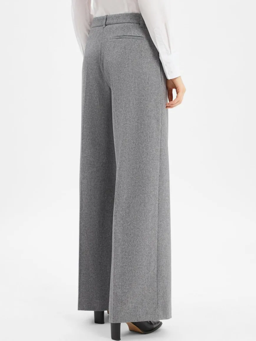 BOSS Hosen*Damen Stoffhose mit Woll-Anteil - Tiana grau hellgrau meliert