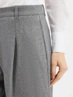 BOSS Hosen*Damen Stoffhose mit Woll-Anteil - Tiana grau hellgrau meliert