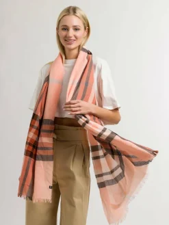 Fraas Schals & Tücher*Damen Stola aprikot kariert