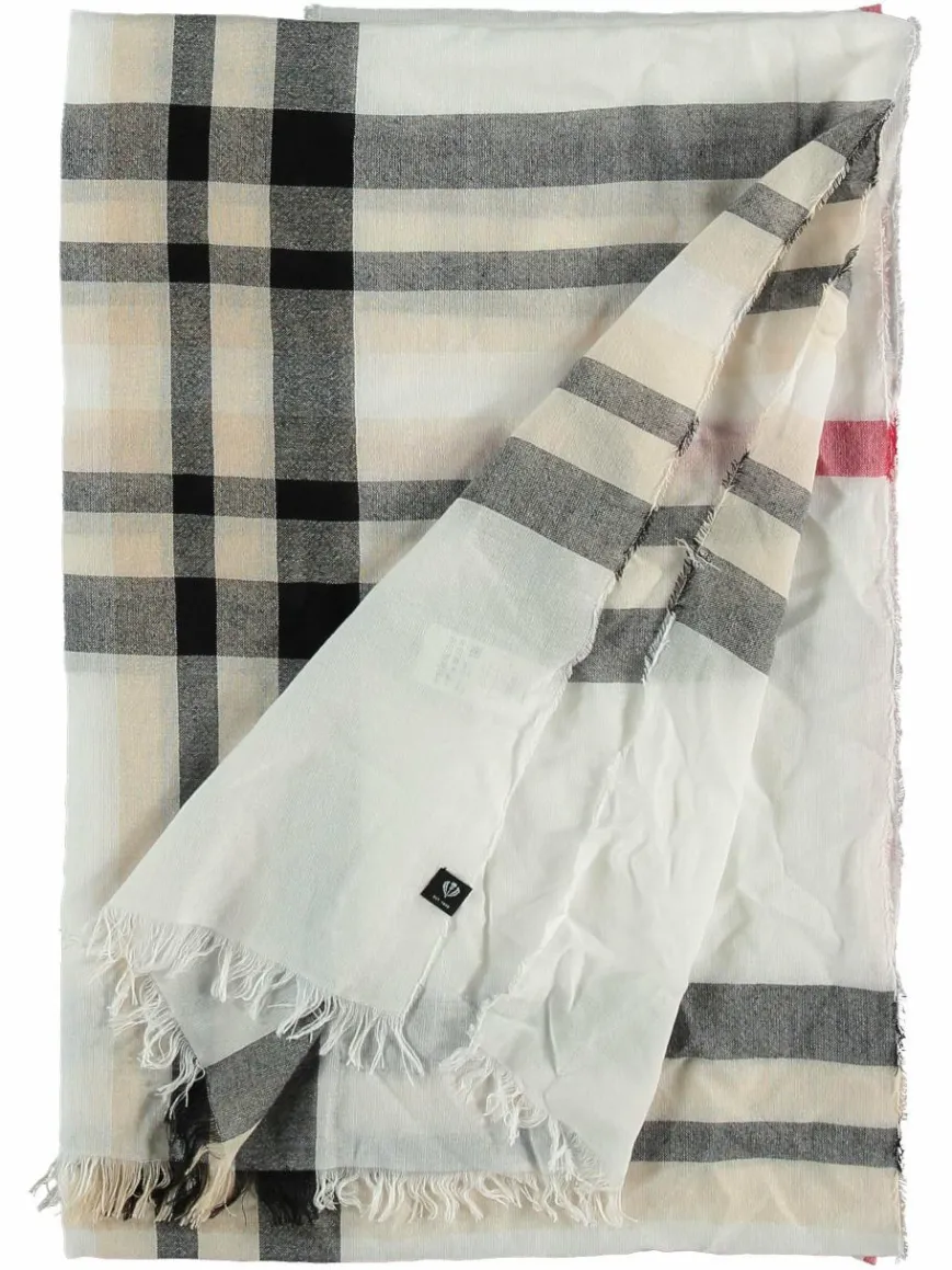 Fraas Schals & Tücher*Damen Stola weiß kariert