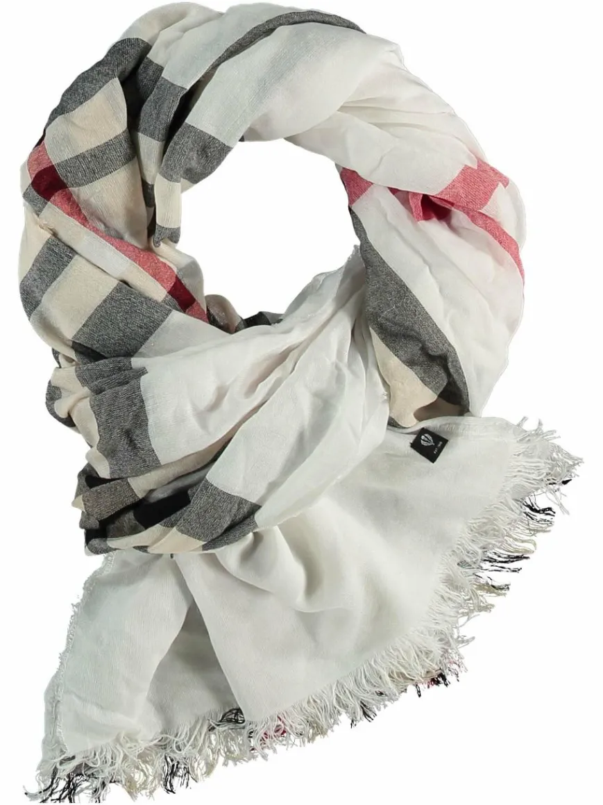 Fraas Schals & Tücher*Damen Stola weiß kariert