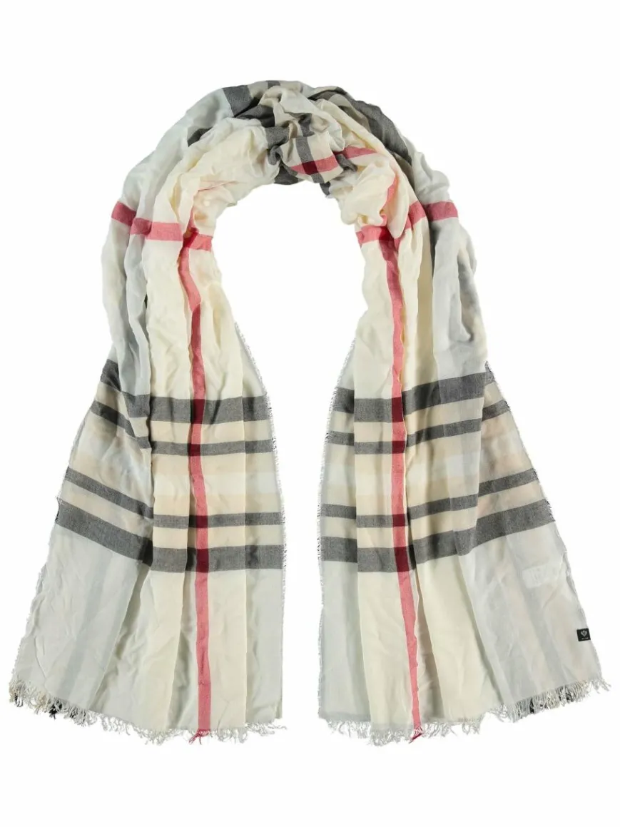 Fraas Schals & Tücher*Damen Stola weiß kariert