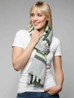 Fraas Schals & Tücher*Damen Stola silber kariert