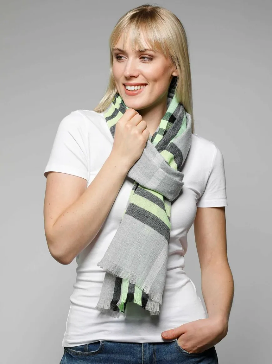 Fraas Schals & Tücher*Damen Stola silber kariert