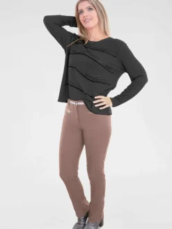 Navigazione Hosen*Damen Stretchhose braun uni