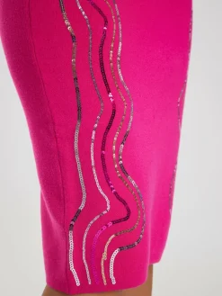 Faina Röcke*Damen Strick Midirock pink uni