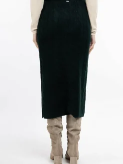 Dreimaster Röcke*Damen Strick Midirock grün uni