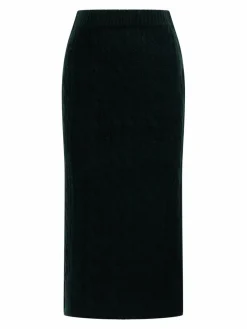 Dreimaster Röcke*Damen Strick Midirock grün uni