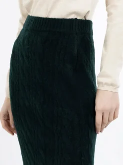 Dreimaster Röcke*Damen Strick Midirock grün uni