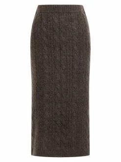 Dreimaster Röcke*Damen Strick Midirock braun uni