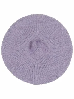 Fraas Mützen & Hüte*Damen Strick-Baskenmütze lila uni