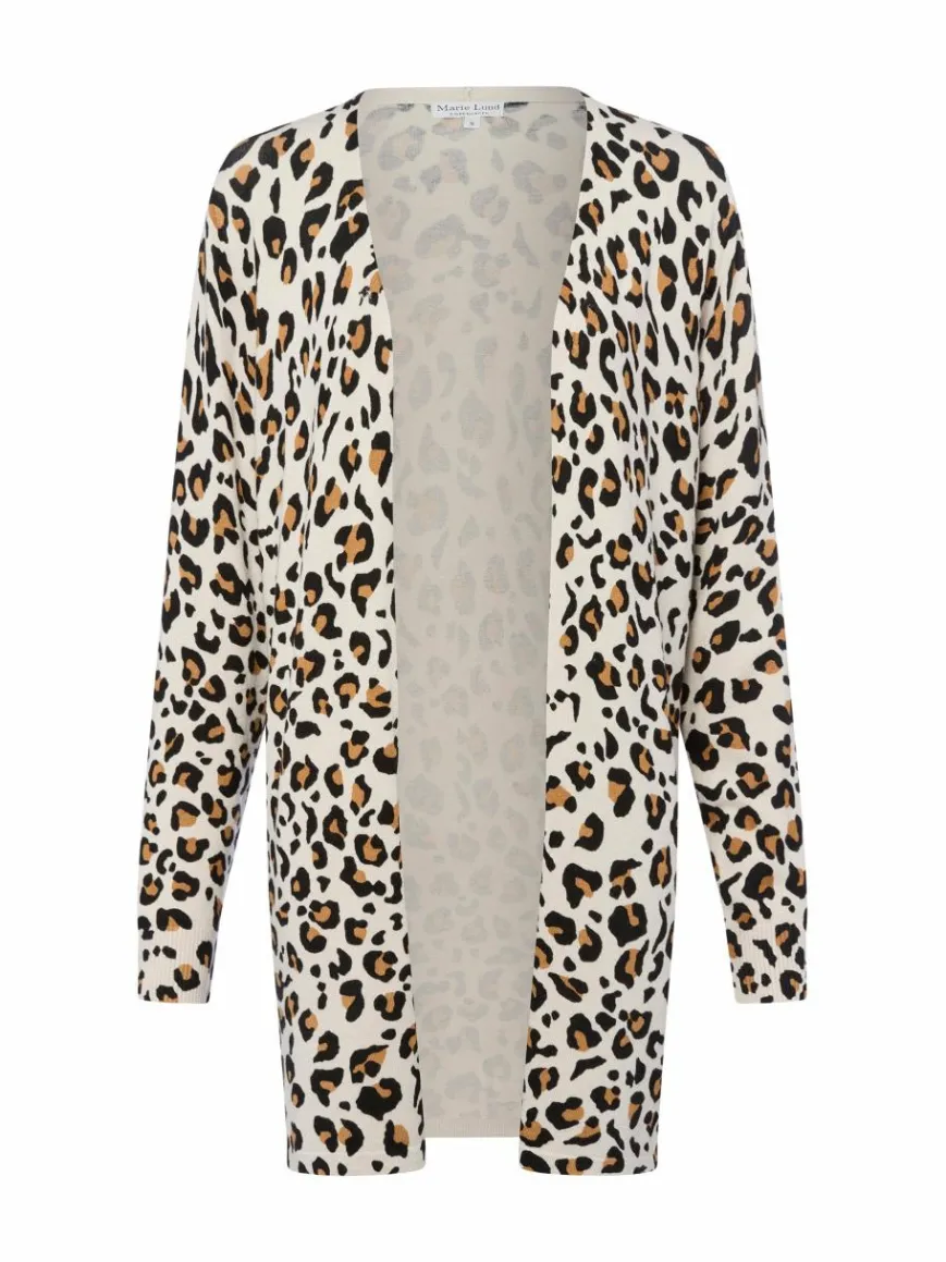 Marie Lund Pullover & Strickjacken*Damen Strickhülle ecru schwarz gemustert