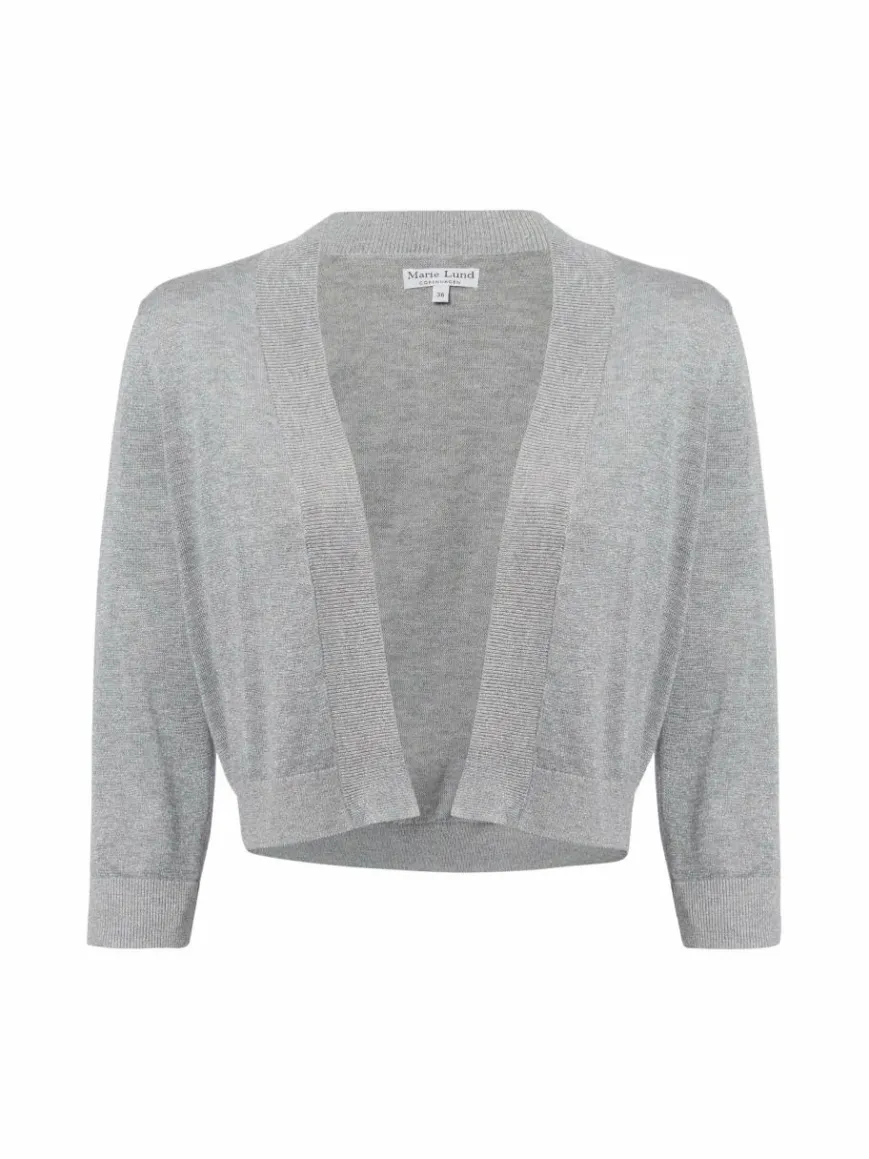 Marie Lund Blazer|Pullover & Strickjacken*Damen Strickhülle silber uni