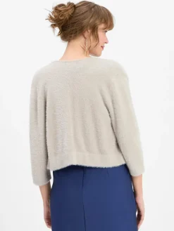 Marie Lund Blazer|Pullover & Strickjacken*Damen Strickhülle silber uni