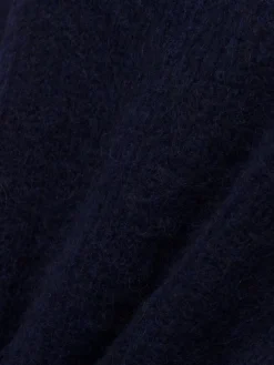 american vintage Pullover & Strickjacken*Damen Strickhülle mit Alpakaanteil - East19A marine uni