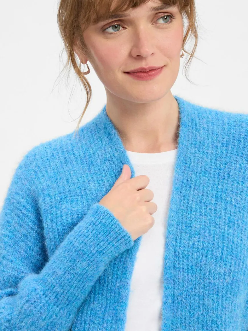 american vintage Pullover & Strickjacken*Damen Strickhülle mit Alpaka-Anteil - East blau meliert