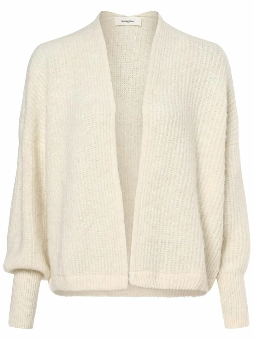 american vintage Pullover & Strickjacken*Damen Strickhülle mit Alpaka-Anteil - Gilet East ecru uni