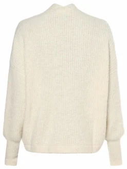 american vintage Pullover & Strickjacken*Damen Strickhülle mit Alpaka-Anteil - Gilet East ecru uni