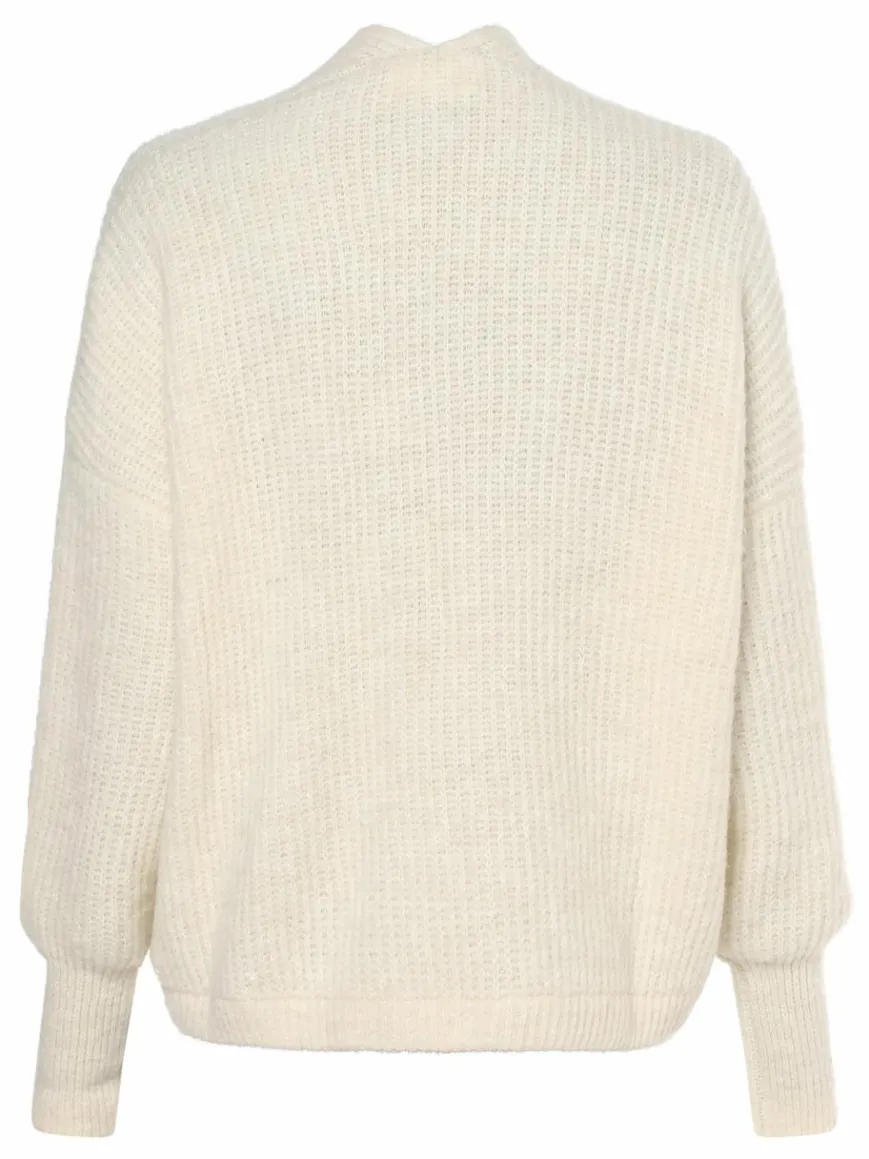 american vintage Pullover & Strickjacken*Damen Strickhülle mit Alpaka-Anteil - Gilet East ecru uni