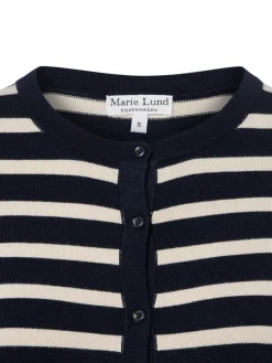 Marie Lund Pullover & Strickjacken*Damen Strickjacke marine beige gestreift