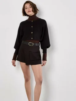 Apricot Pullover & Strickjacken*Damen Strickjacke schwarz uni