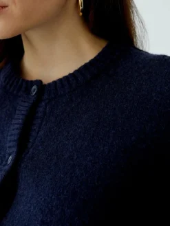 Oui Pullover & Strickjacken*Damen Strickjacke blau uni