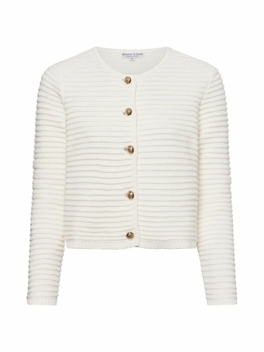 Marie Lund Pullover & Strickjacken*Damen Strickjacke ecru uni