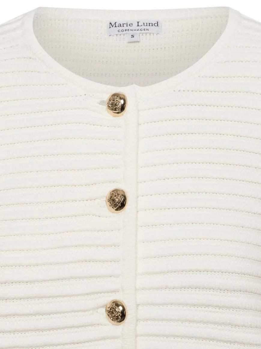 Marie Lund Pullover & Strickjacken*Damen Strickjacke ecru uni